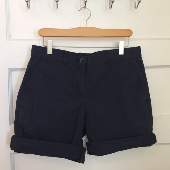 GAP boyfriend roll-up navy cotton shorts -- size 6 - Picture 1 of 8